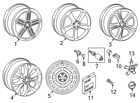 2014 Audi S6 Wheels, Covers & Trim Diagram 4