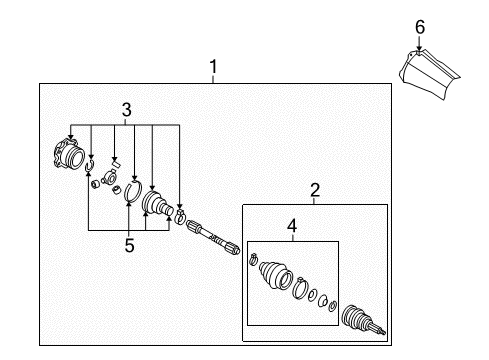 2005 Audi TT Quattro Inner Joint Assembly Diagram for 8N0-498-103-C