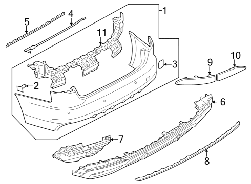 2020 Audi A4 Bumper & Components - Rear Diagram 3