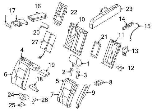 2011 Audi S5 Rear Seat Components Diagram 1