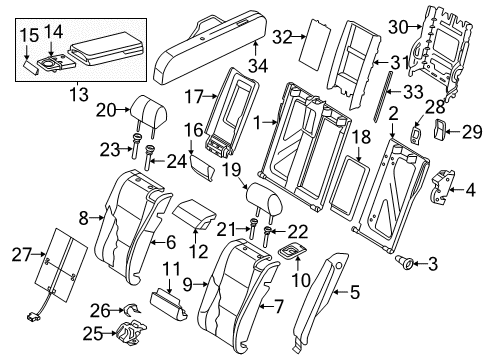 2013 Audi A7 Quattro Rear Seat Components