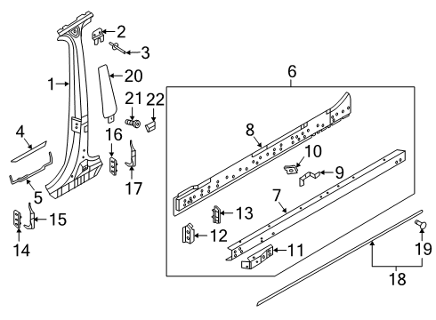 2023 Audi RS Q8 Center Pillar & Rocker