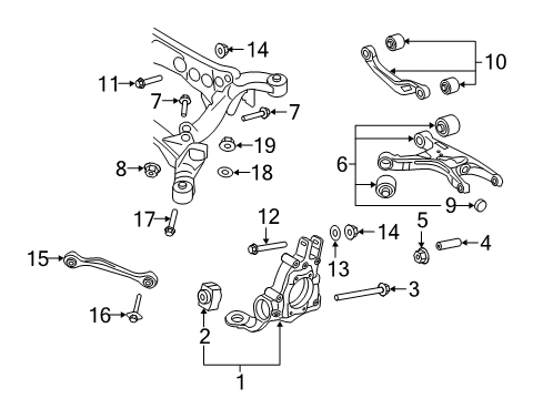 2016 Audi S5 Rear Suspension Components, Upper Control Arm, Stabilizer Bar Diagram 4