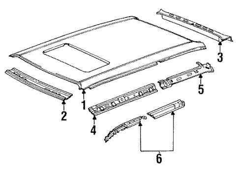 1985 Audi 5000 Roof & Components Diagram 2