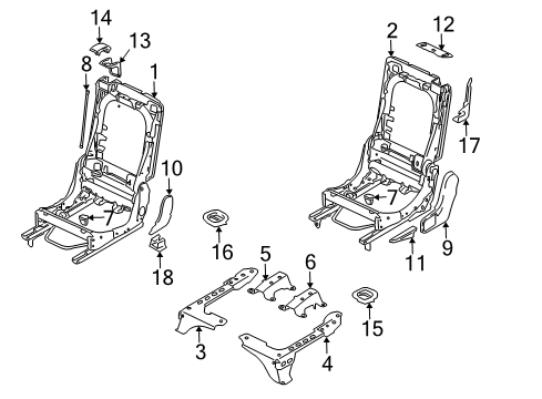 2009 Audi Q7 Second Row Seats, Body Diagram 2