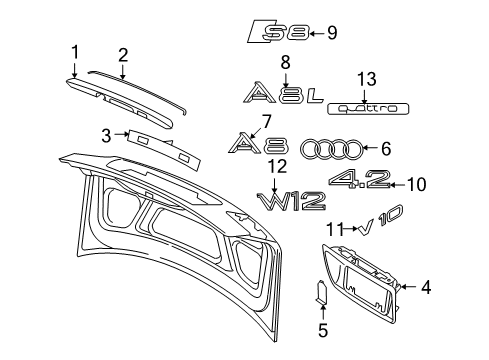 2008 Audi S8 Exterior Trim - Trunk Lid