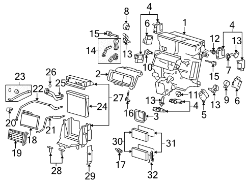 2005 Audi A6 Quattro Cabin Air Filter Diagram for 4F0-898-438-C