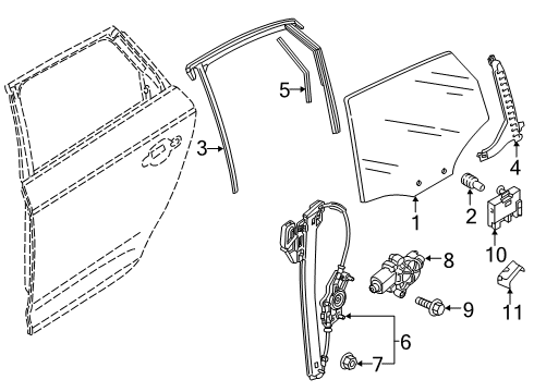 2022 Audi Q5 Glass - Rear Door