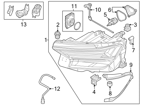 2024 Audi Q4 e-tron Sportback Headlamp Assembly Diagram for 89A-941-783-A