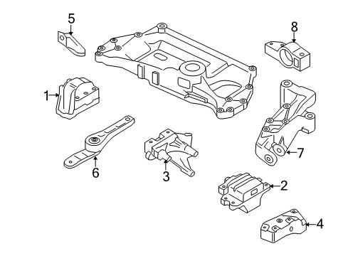 2010 Audi A3 Engine & Trans Mounting Diagram 2