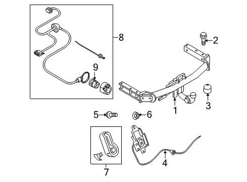 2009 Audi Q5 Trailer Hitch Components Diagram 1