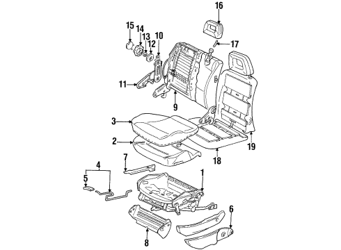 1998 Audi Cabriolet Front Seat Components