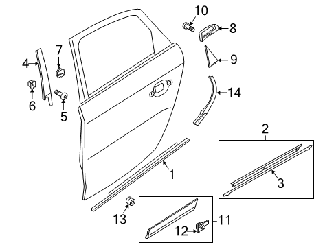 2010 Audi Q5 Exterior Trim - Rear Door