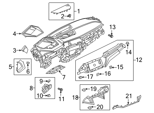 2023 Audi e-tron Quattro Cluster & Switches, Instrument Panel Diagram 4