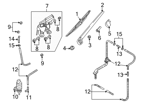 2013 Audi Q7 Rear Wiper Components