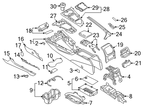 2018 Audi A4 Quattro Console Diagram 1