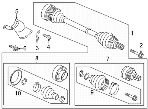 2023 Audi S7 Sportback Drive Axles - Rear Diagram 1