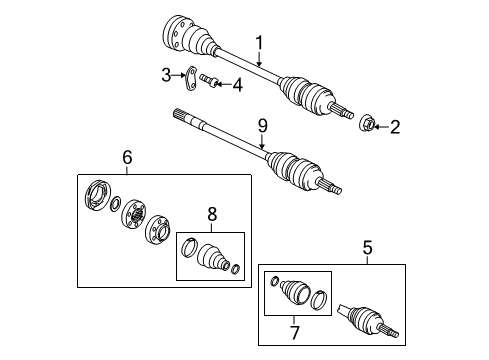 2009 Audi Q7 Drive Axles - Rear