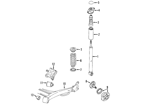 2006 Audi TT Rear Axle, Stabilizer Bar, Suspension Components