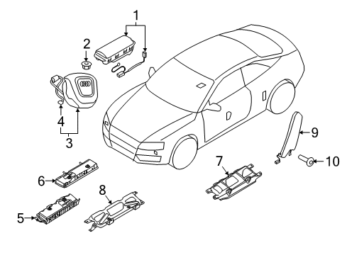 2010 Audi S5 Air Bag Components Diagram 2