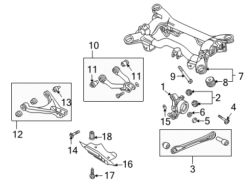 2005 Audi Allroad Quattro Rear Suspension Components, Lower Control Arm, Upper Control Arm, Ride Control, Stabilizer Bar