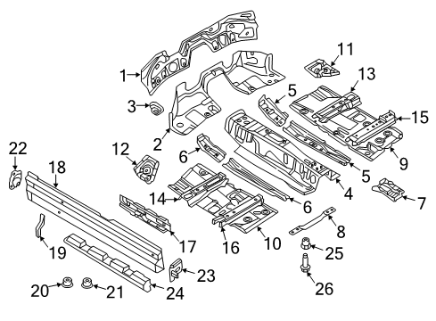 2021 Audi TT Quattro Floor & Rails Diagram 1