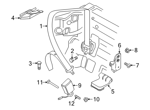 2023 Audi S5 Rear Seat Belts Diagram 2