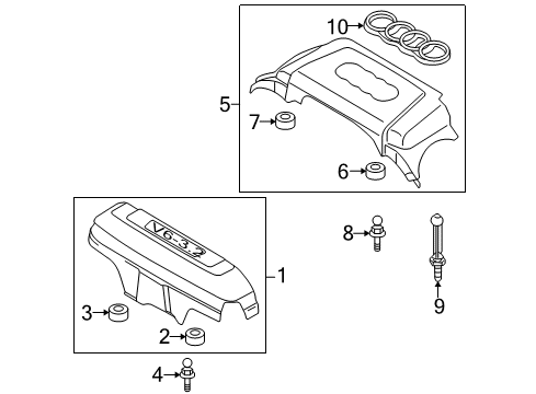 2007 Audi A4 Quattro Engine Appearance Cover Diagram 4