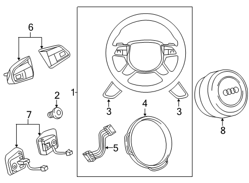 2012 Audi A8 Quattro Steering Column & Wheel, Steering Gear & Linkage Diagram 5