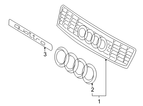 2004 Audi S4 Hood & Grille - Grille & Components