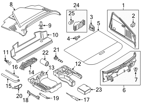 2008 Audi TT Interior Trim - Rear Body Diagram 1