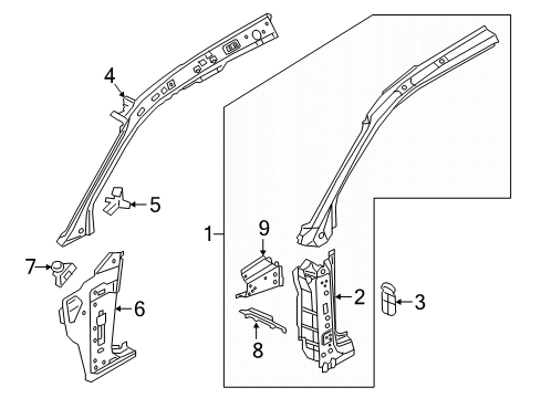 2019 Audi SQ5 Hinge Pillar