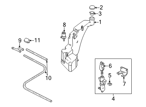 1999 Audi A8 Quattro Washer Components