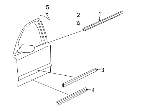 2008 Audi S8 Exterior Trim - Front Door