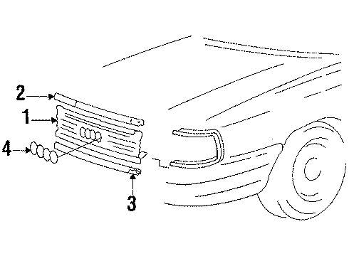 1988 Audi 5000 Grille & Components