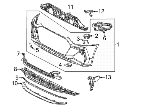 2021 Audi RS7 Sportback Bumper & Components - Front Diagram 1