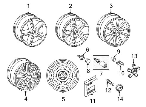 2017 Audi S6 Wheels, Covers & Trim Diagram 3