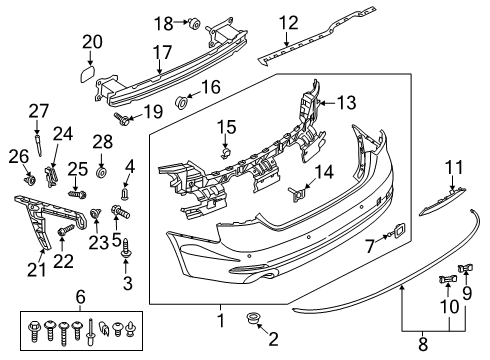 2018 Audi A5 Quattro Bumper Cover Diagram for 8W6-807-067-M-GRU