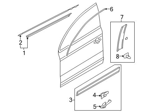 2009 Audi Q7 Exterior Trim - Front Door