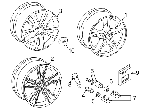 2019 Audi Q7 Wheel, Alloy Diagram for 4M0-601-025-AC