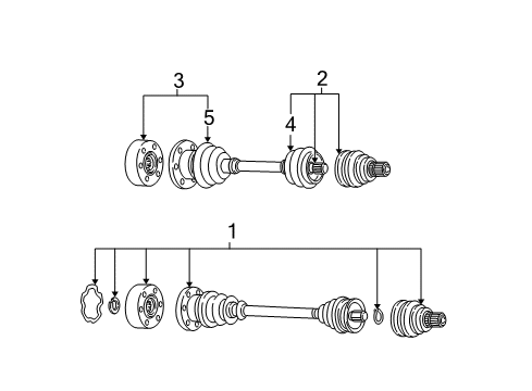 1998 Audi A6 Quattro Drive Axles - Rear