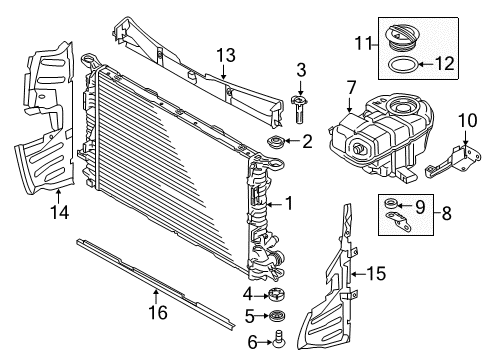 2014 Audi A6 Quattro Radiator & Components, Water Pump, Cooling Fan Diagram 3