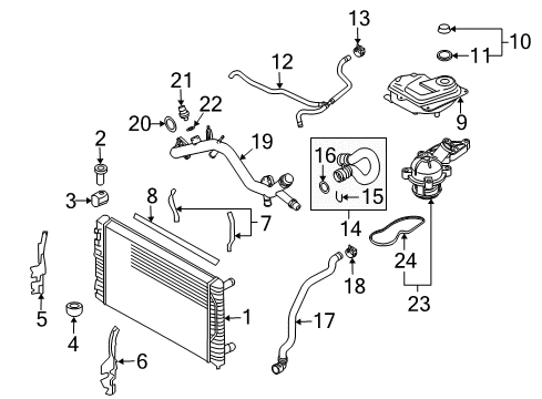 2007 Audi A4 Quattro Radiator & Components Diagram 4