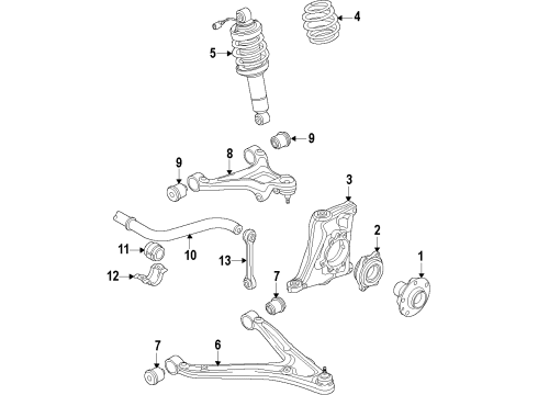 2012 Audi R8 Front Suspension, Control Arm Diagram 2