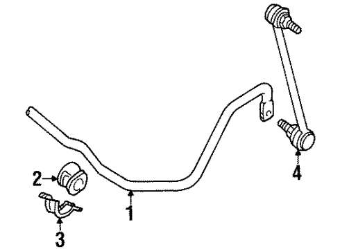 1998 Audi Cabriolet Stabilizer Bar & Components - Front