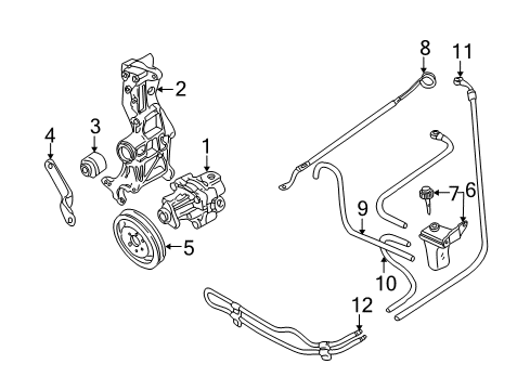 2000 Audi A4 Power Steering Suction Hose Diagram for 3B0-422-887