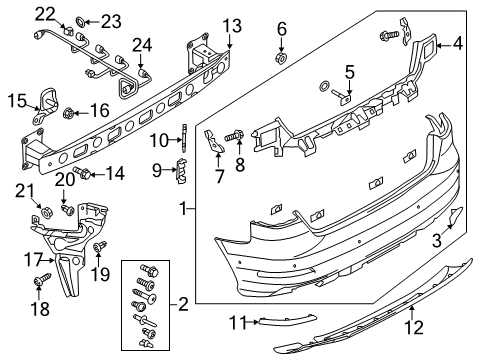 2016 Audi A3 Quattro Rear Bumper Diagram 4