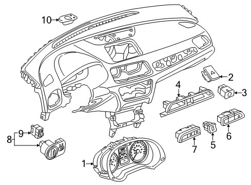 2017 Audi Q3 Quattro Cluster & Switches, Instrument Panel