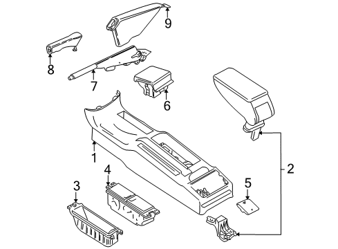 1996 Audi A4 Front Console, Rear Console