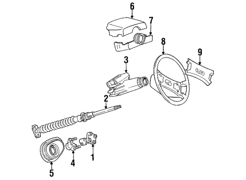 1991 Audi 80 Column Diagram for 893-419-509-L